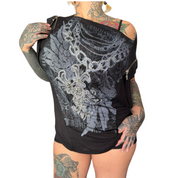 Y2K euro grunge AOP top (m/l)