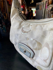 Coach Kristin Beige/Tan Embellished
Sequin Hobo Crossbody Purse Bag