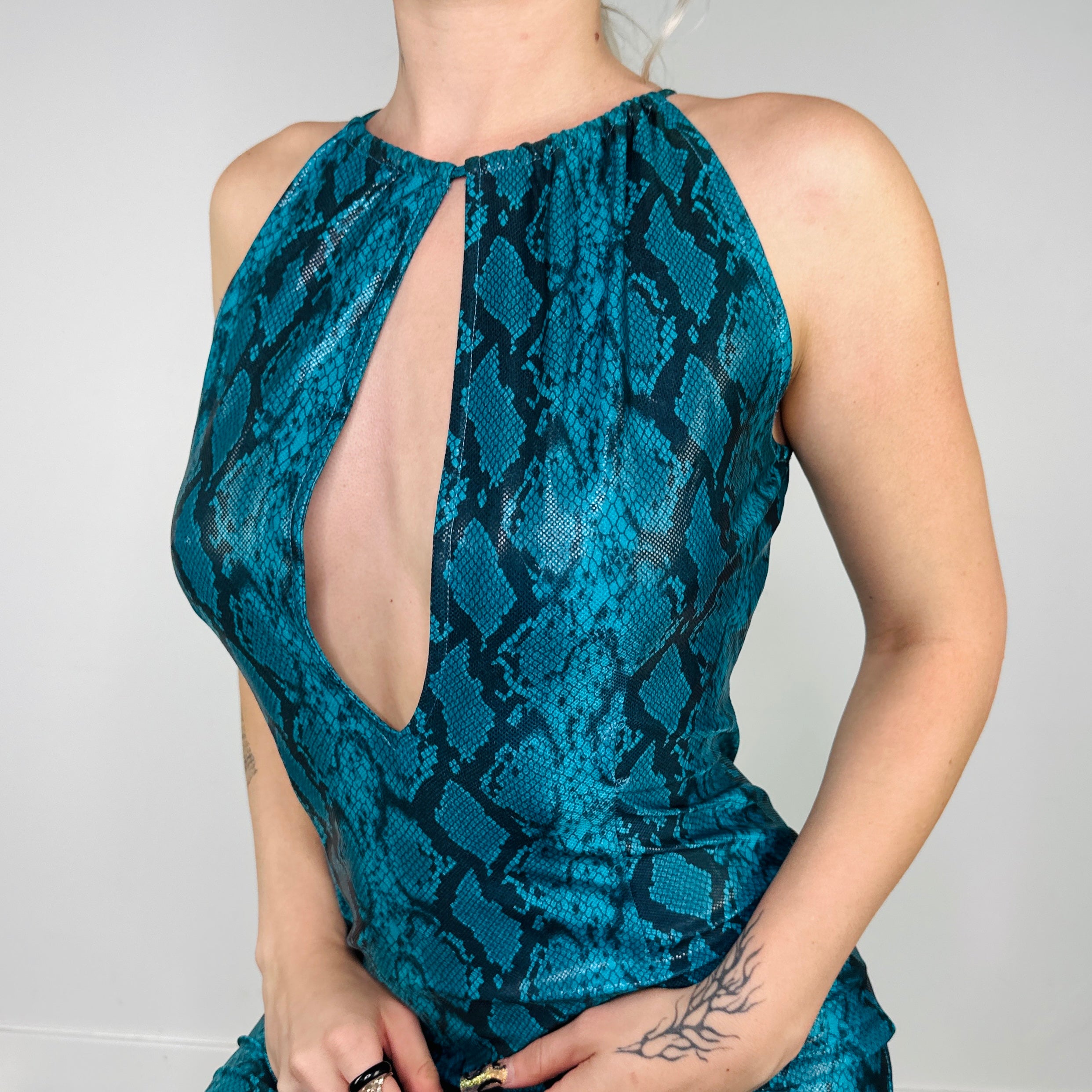 00s Snakeskin Mini Dress (M)