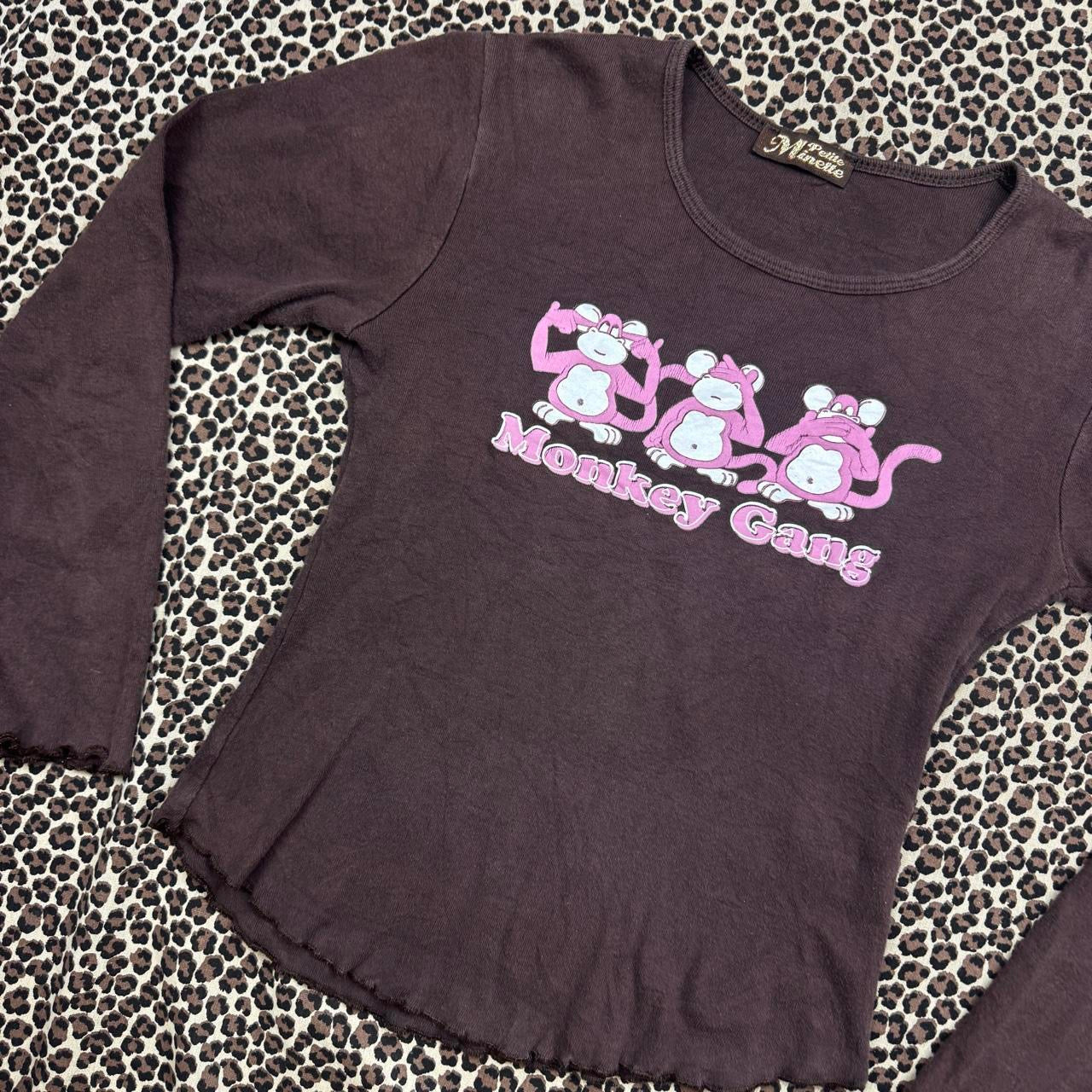 “Monkey Gang” French Vintage Graphic Long Sleeve (XS)