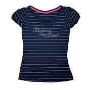 Burberry Blue Label Striped Puff Sleeve Baby Tee (S)