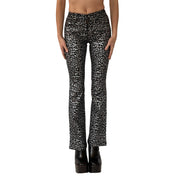 Y2K Low Rise Leopard Flares (XXS)