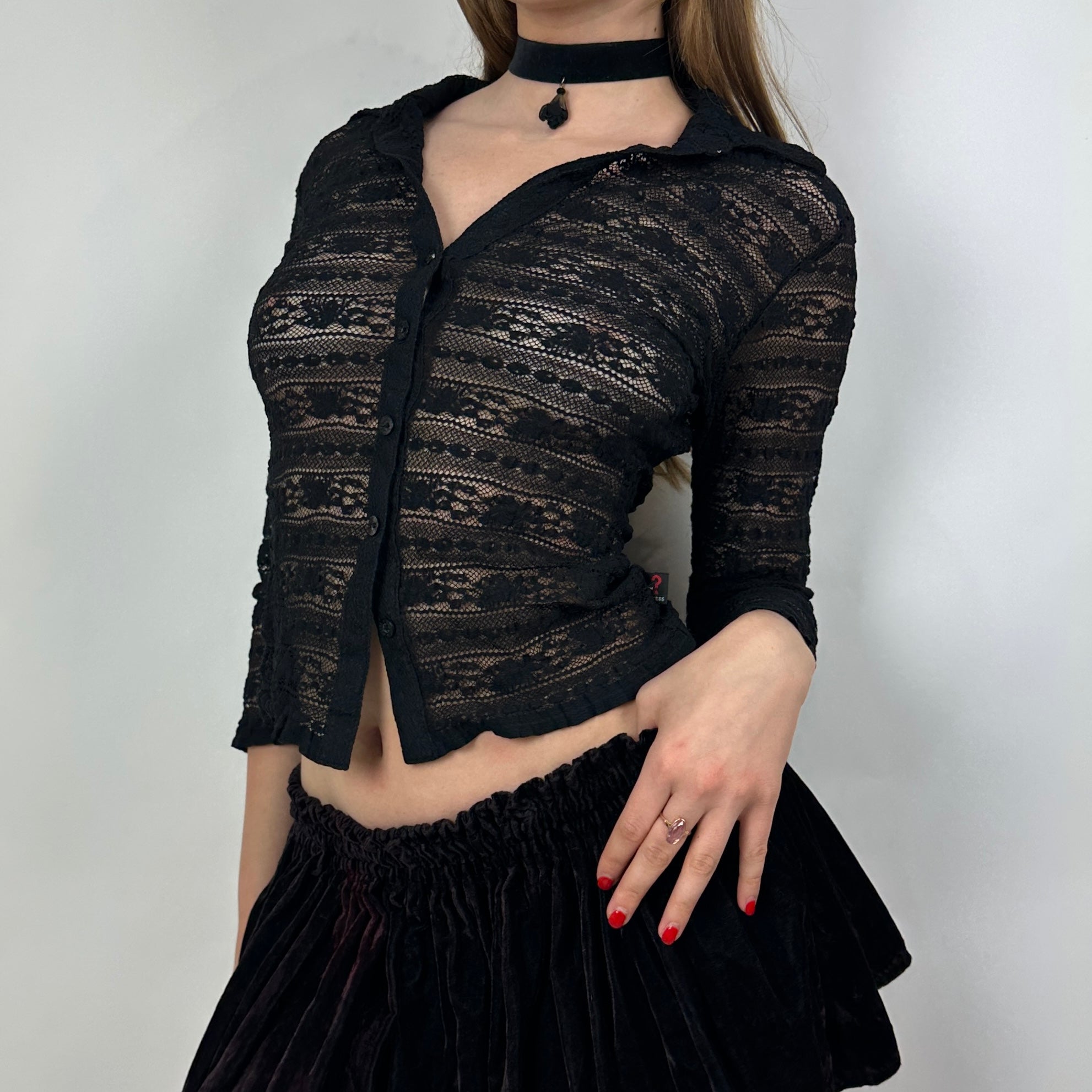 2000s Guess Lace Button Down Top (S/M)