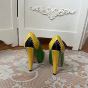 LAMB Green Leather Heels (6.5)