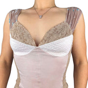 Italian Vintage Blush Bustier Top (M)