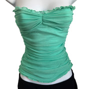 Y2K micromesh ruffle tube top (XS/S)