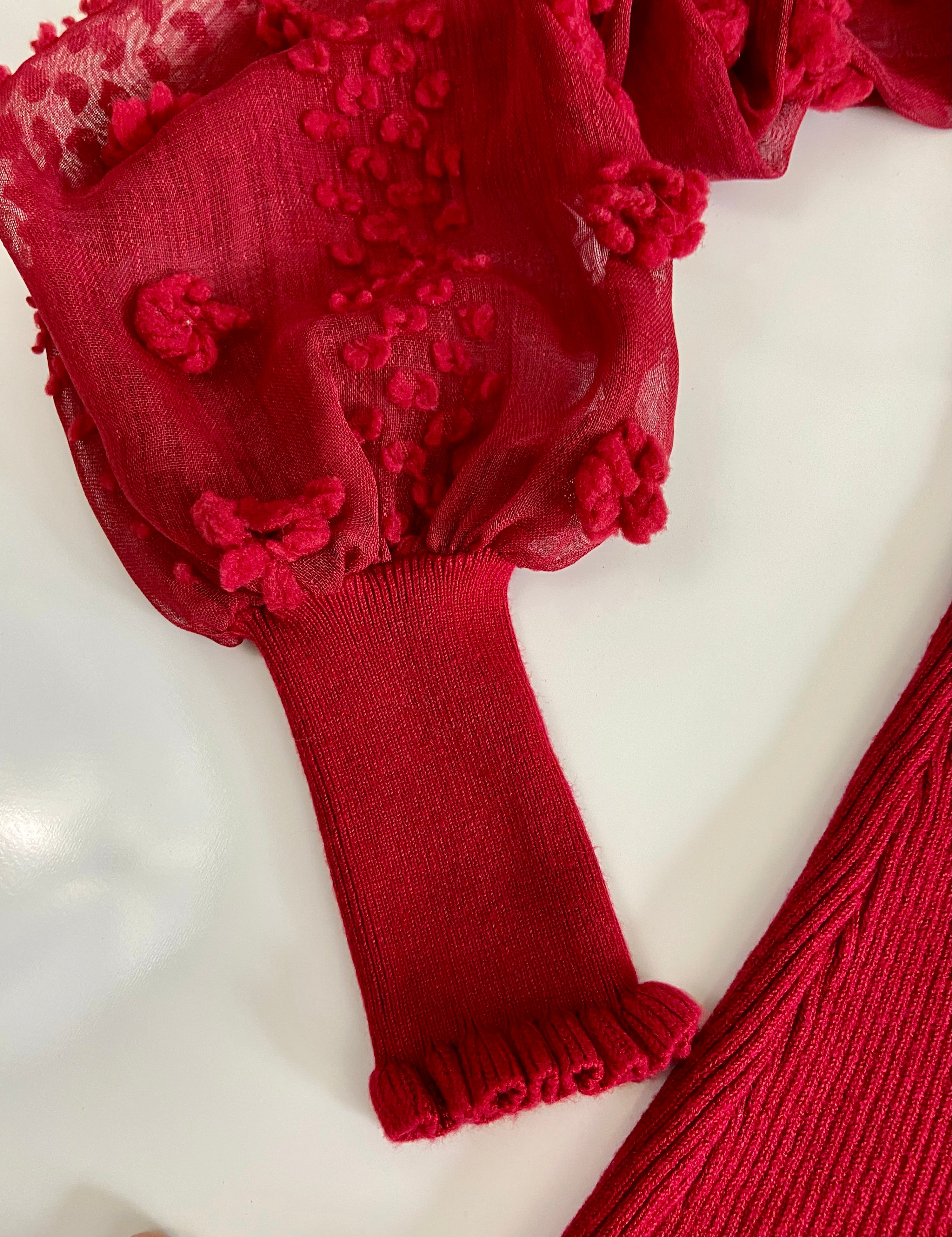 Almost Famous puff gauze sleeve sweater