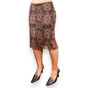 90s Paisley Mesh Midi Skirt (M)