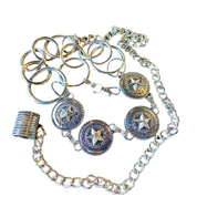 Star Medallion Silver Chain Belt