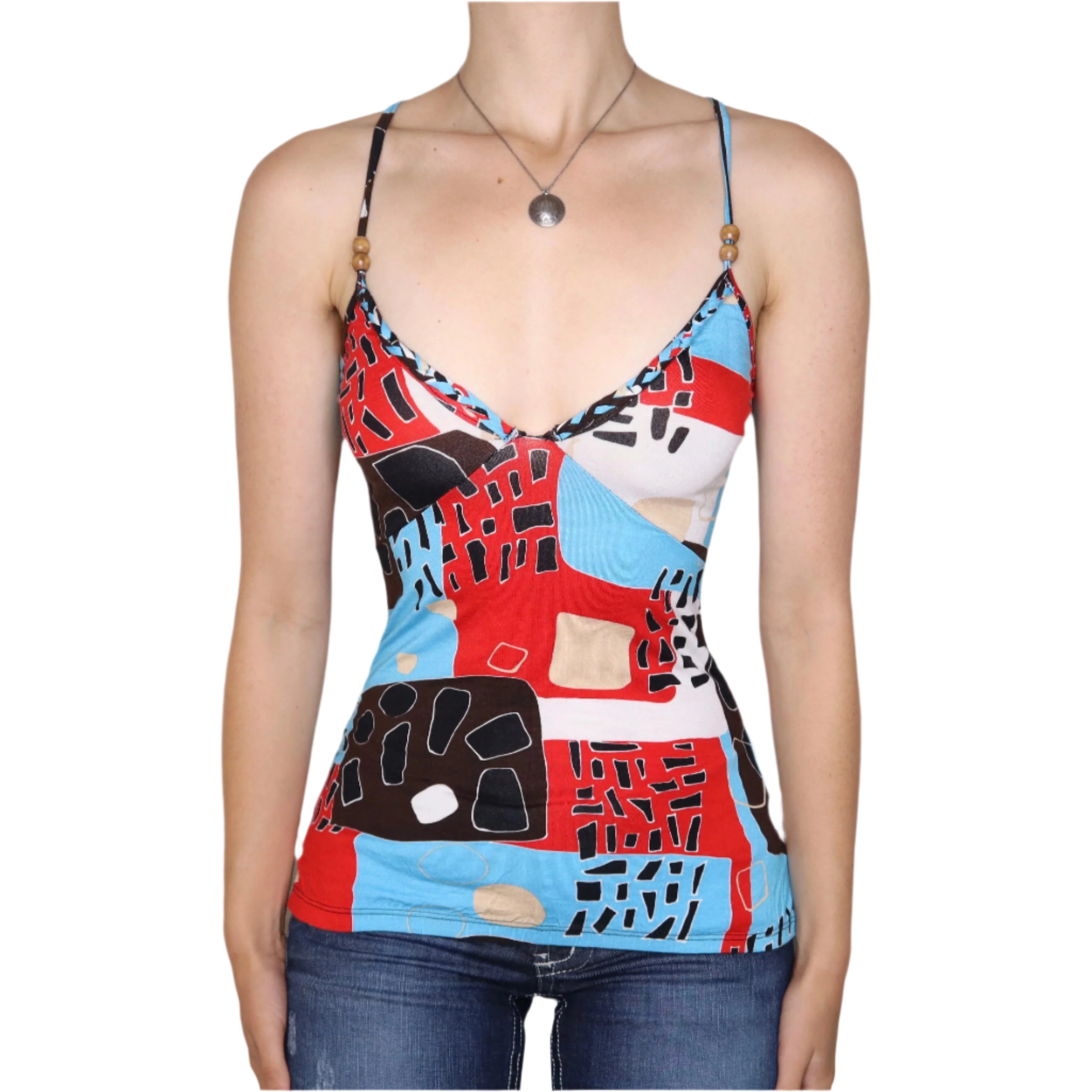 Y2K Italian Abstract Print Camisole (S/M)