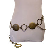 Circles bronze tone linked chain belt