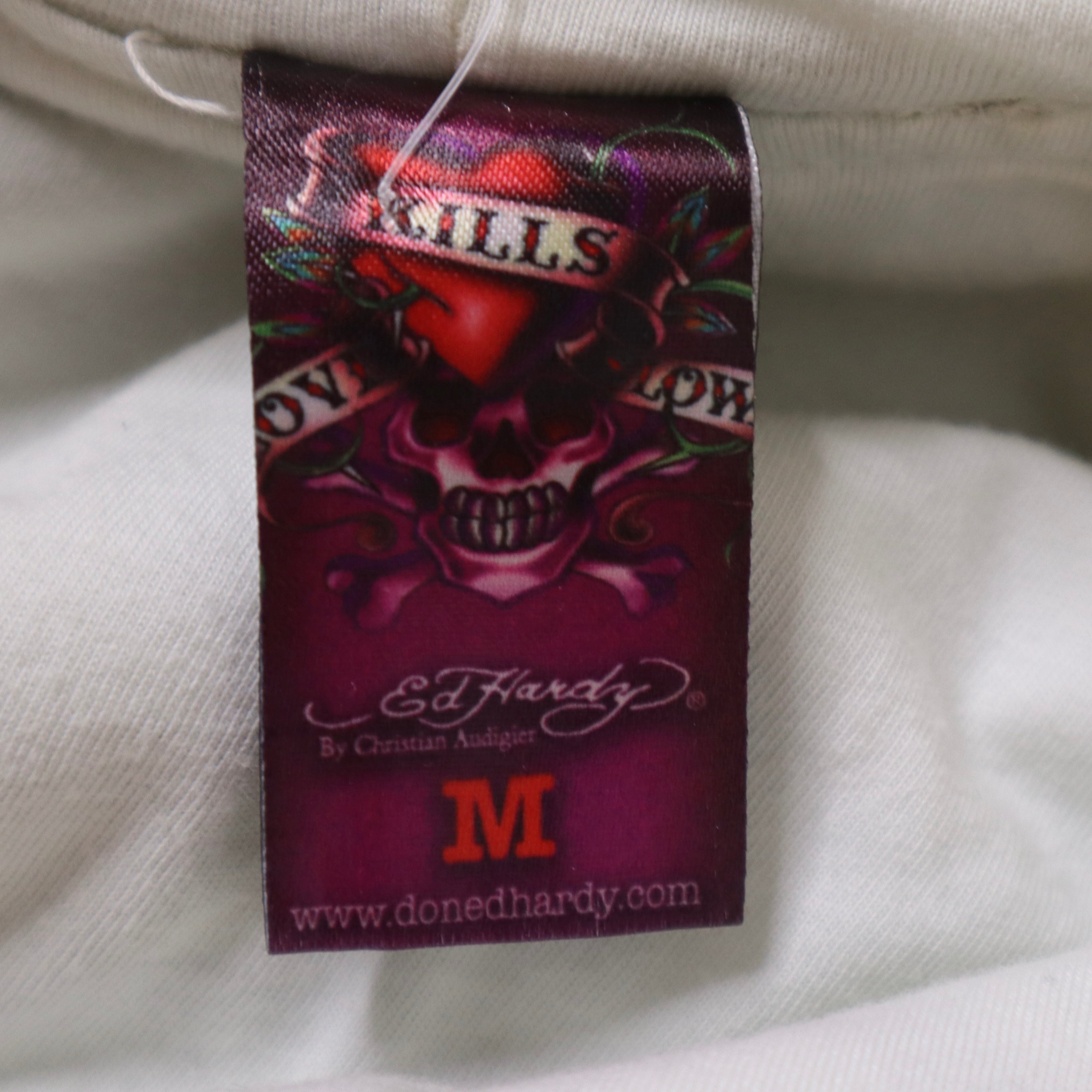 Y2K ED HARDY Graphic Zip Up Hoodie (M)