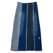 Frayed Denim Maxi Skirt (S)