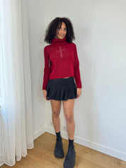 Vintage Deadstock Knit Sweater with Cross (S/M)