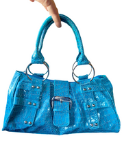 Y2K textured blue bag