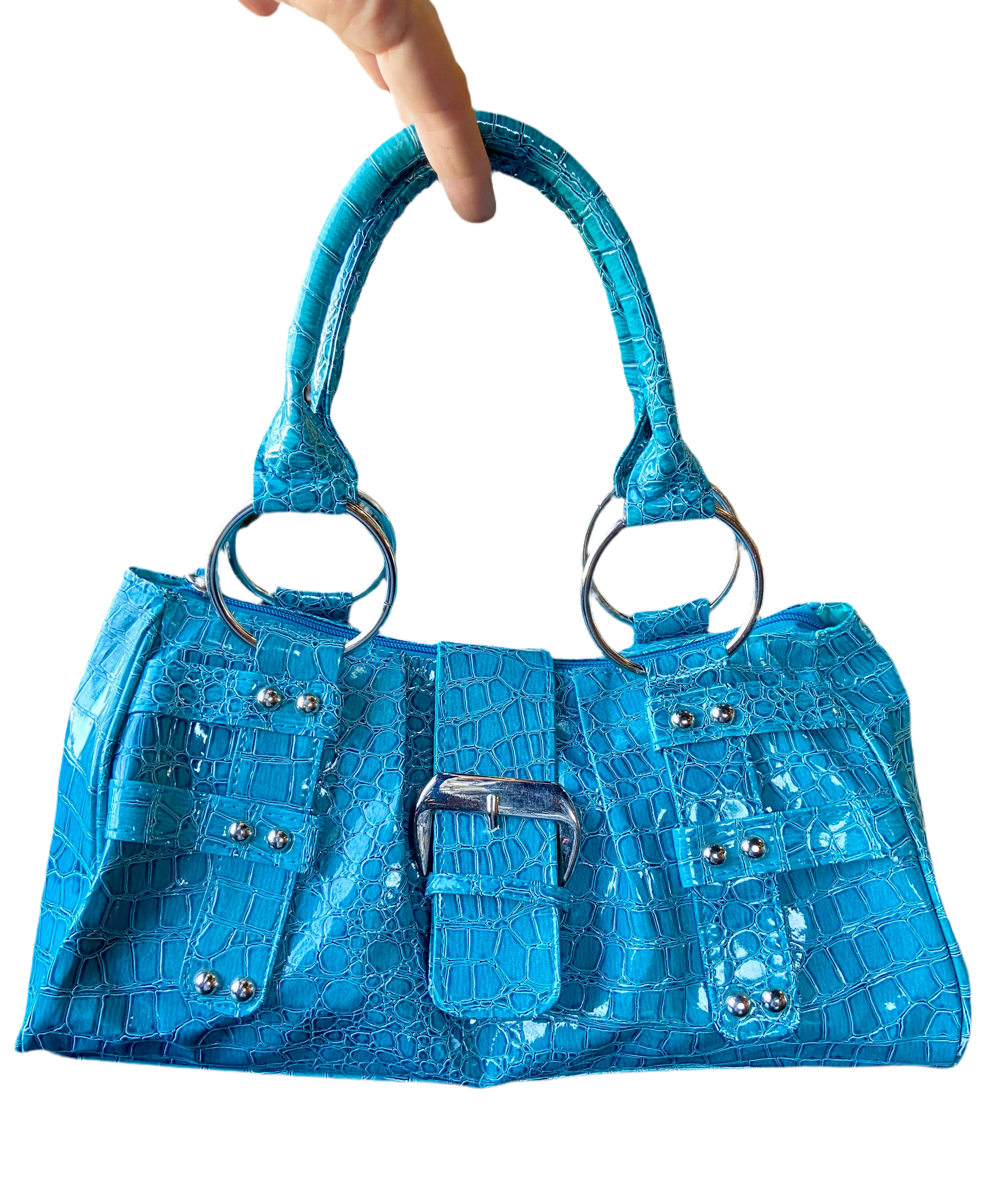 Y2K textured blue bag