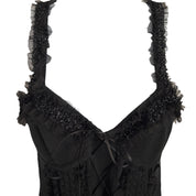 Y2K BEBE lace up corset style tank (S)
