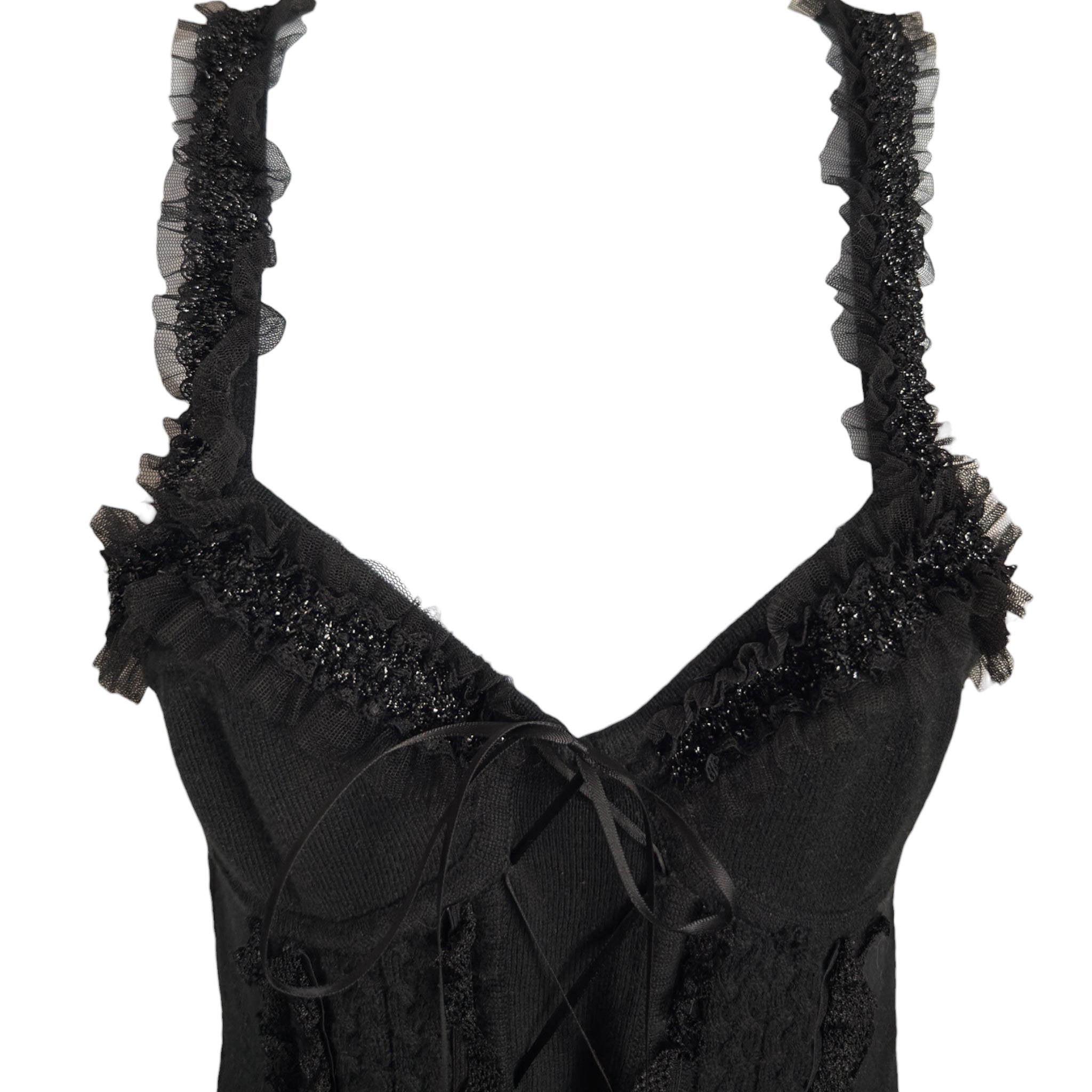 Y2K BEBE lace up corset style tank (S)