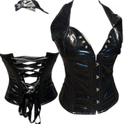 Y2K PVC wet look goth corset top (XS/S)