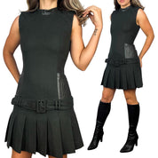 Korean Vintage Wool Mini Dress (M)