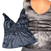 Y2K silky lace babydoll tank (M/L)
