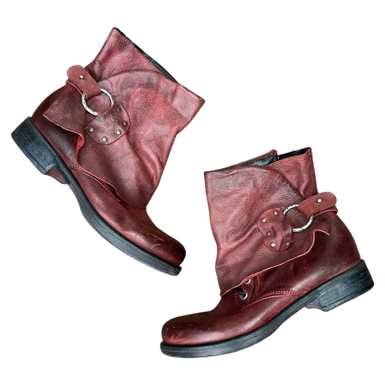 Vintage Italian Slouch Buckle Ankle Boots (UK 4 EU 37 US 6)