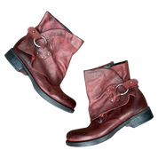 Vintage Italian Slouch Buckle Ankle Boots (UK 4 EU 37 US 6)