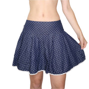 Y2K Italian Polka Dot Denim Mini Skirt (S)