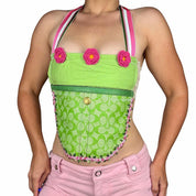 Upcycled Coach Bag Bustier Top (XS/S)
