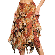 Funky Silk Midi Skirt (M)