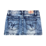 Euro Distressed Denim Mini Skirt (S)