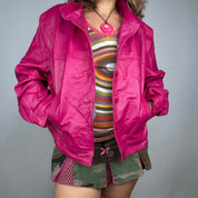 90s Hot Pink Leather Jacket (XXL)