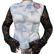 USA Jersey Lace Elongated Sleeve Top (S-2XL)