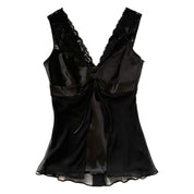 Y2K Noir Silk Cami (XS/S)