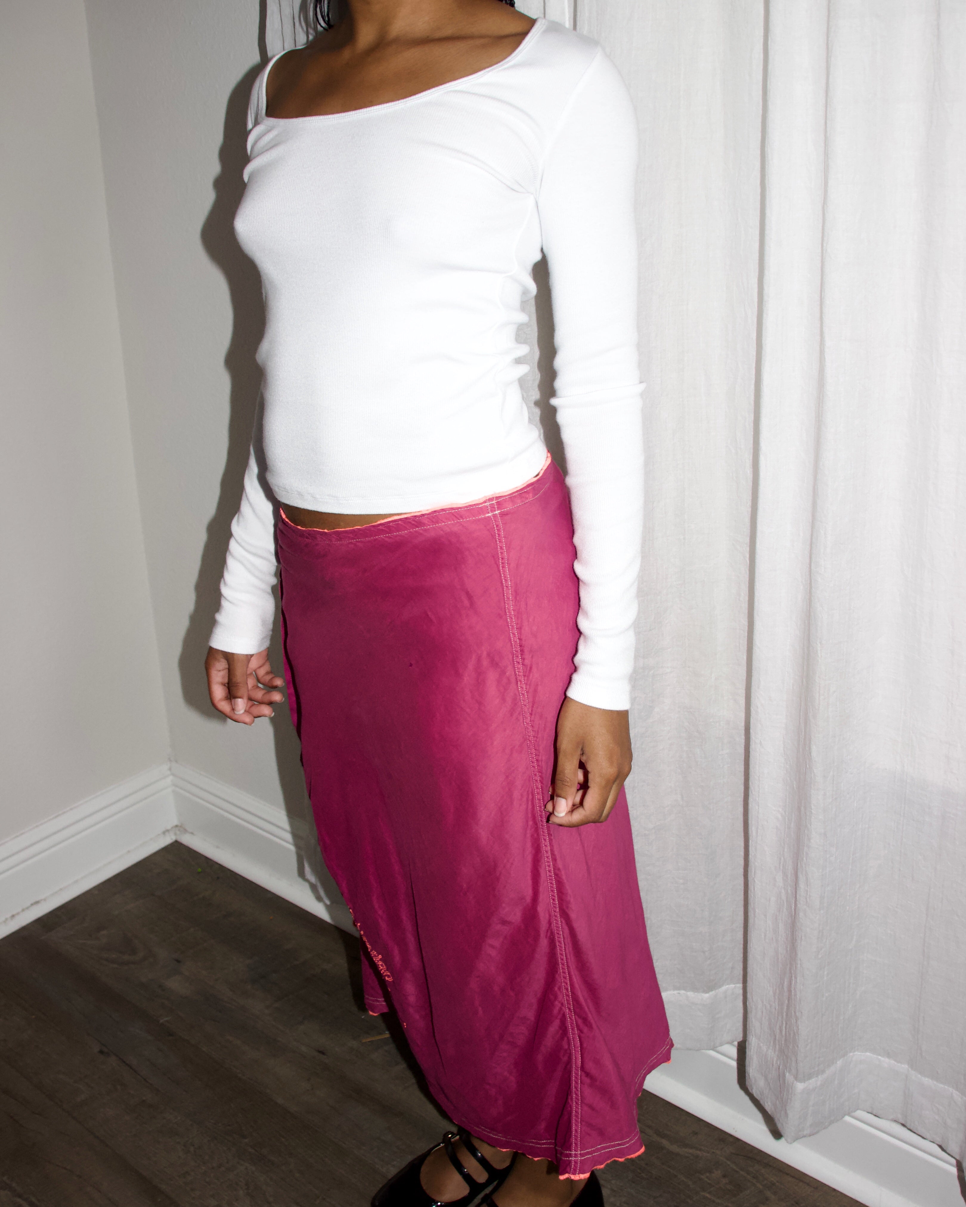 Y2K Cop Copine Silk Blend Skirt (S/M)