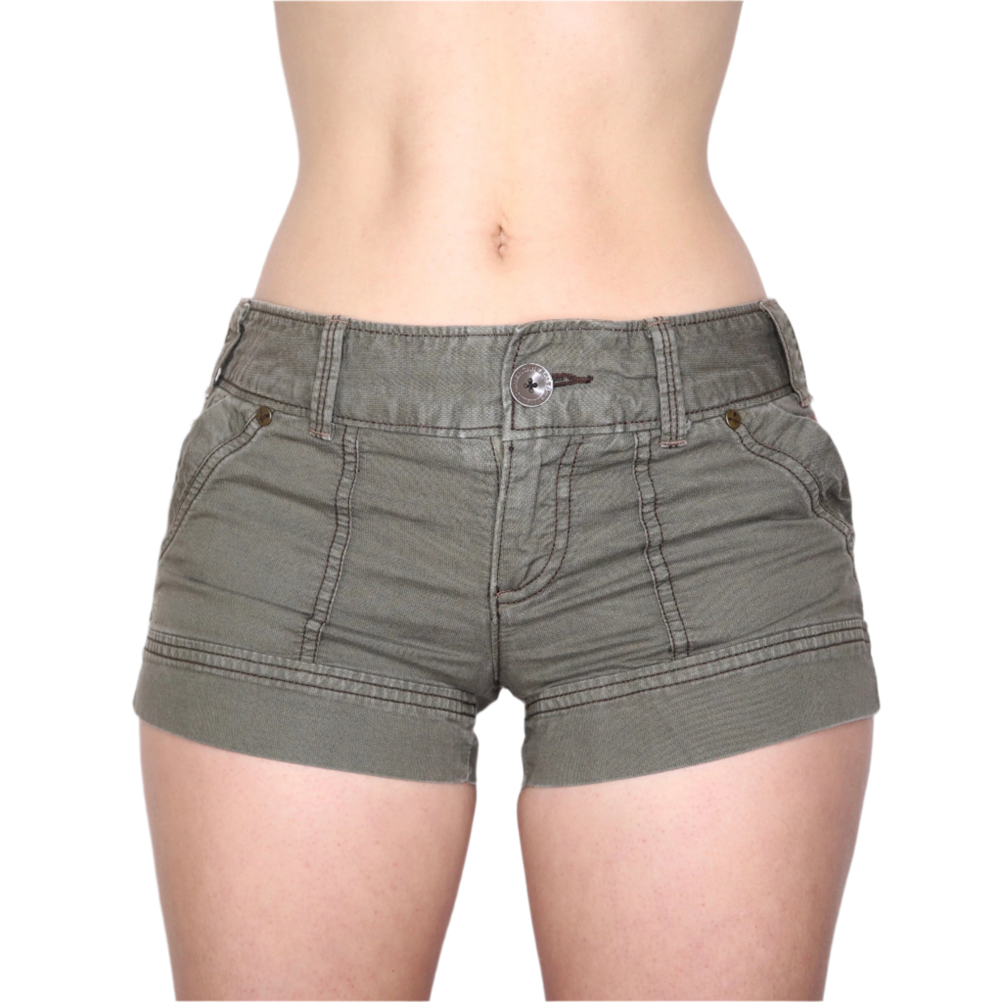 Y2K Low Rise Army Green Shorts (S)