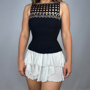 90s Cutout High Neckline Top (XS)