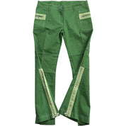 Utility green low rise flare cargo pants (L)