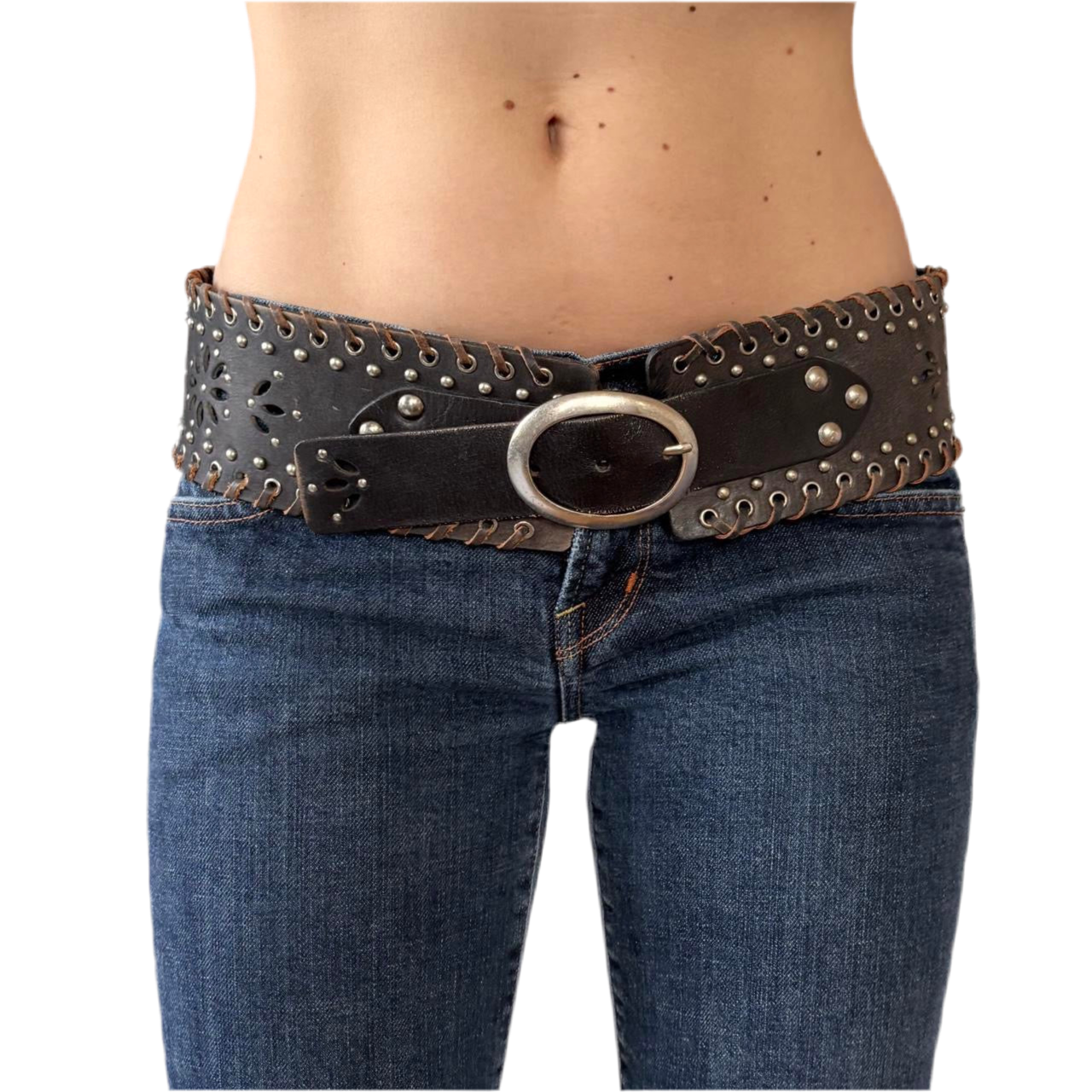 Y2K Chunky Studded Cutout Belt (XL)