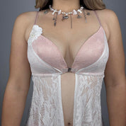Lace & Fringe Open Belly Top (M/L)