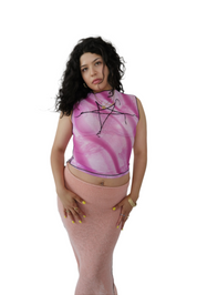 Mesh Pink Star Top (S/M)