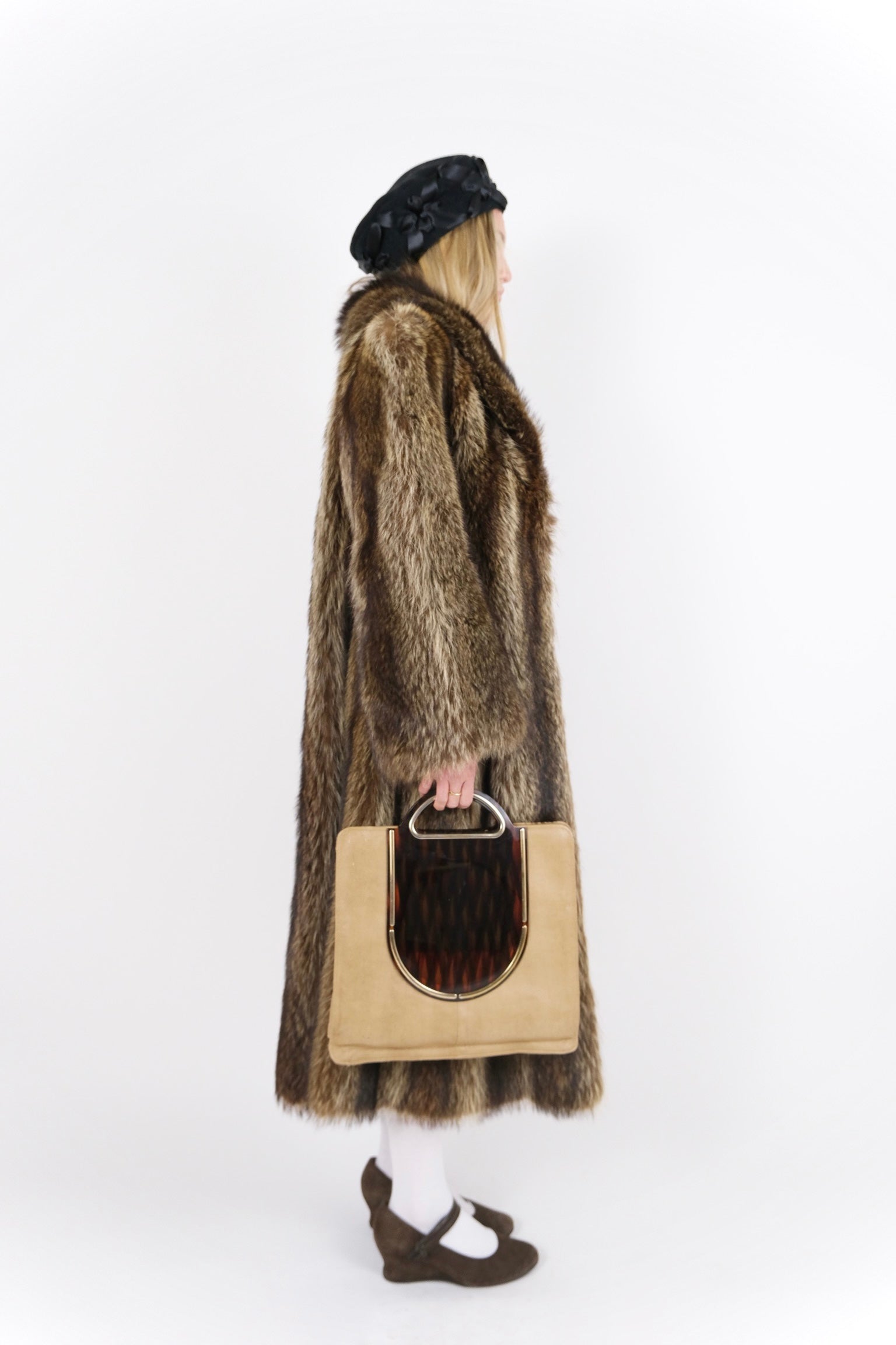 Toffee Full Length Fur Coat