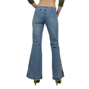 2000s Low Rise Embroidered Jeans (S)