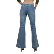 2000s Low Rise Embroidered Jeans (S)