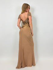 Vintage Gold Silk Gown (S/M)