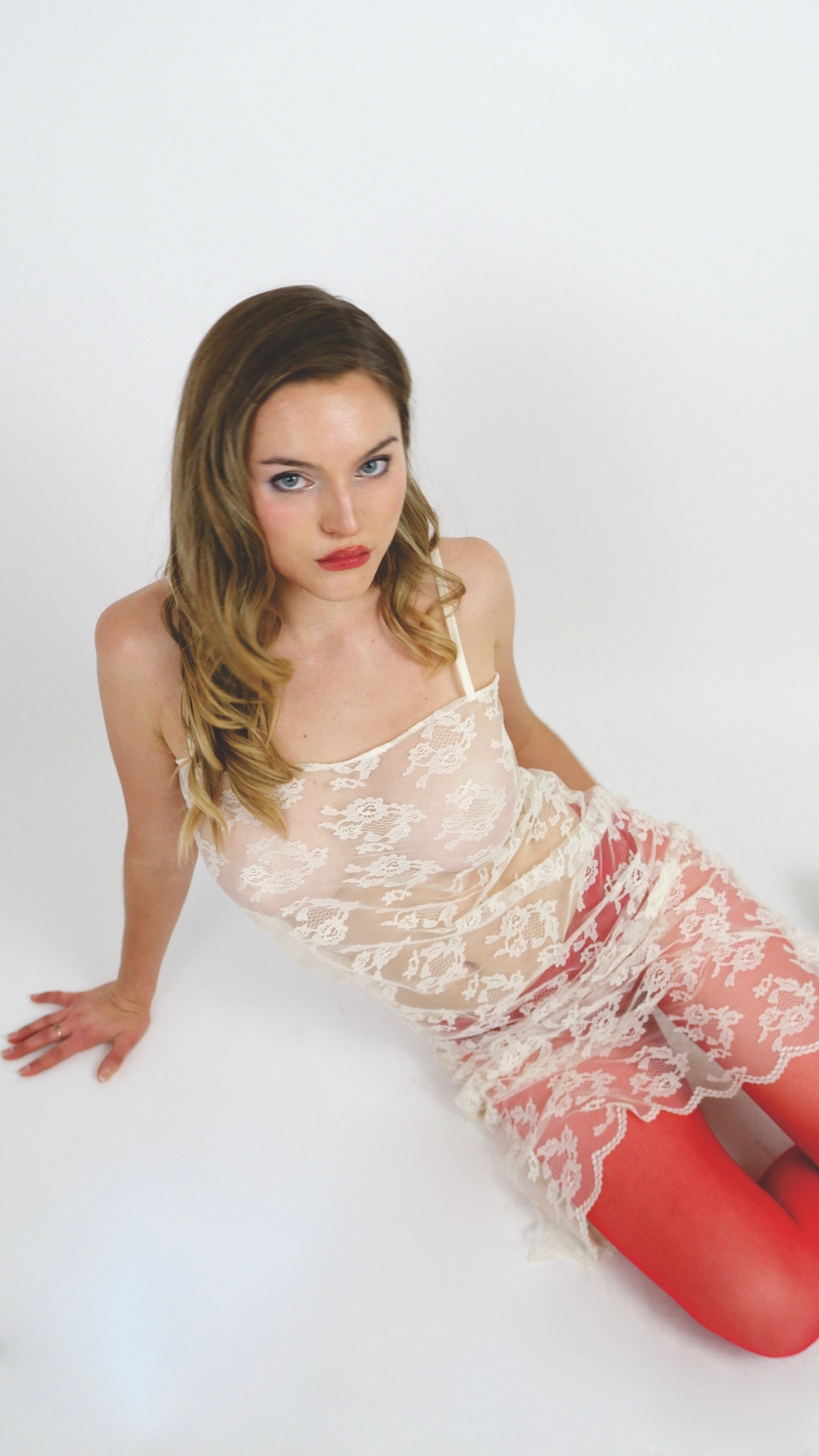 Cream Lace Midi Dress