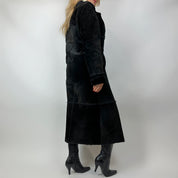 Vintage 90s Noir Suede & Faux Fur Long Coat (S/M)