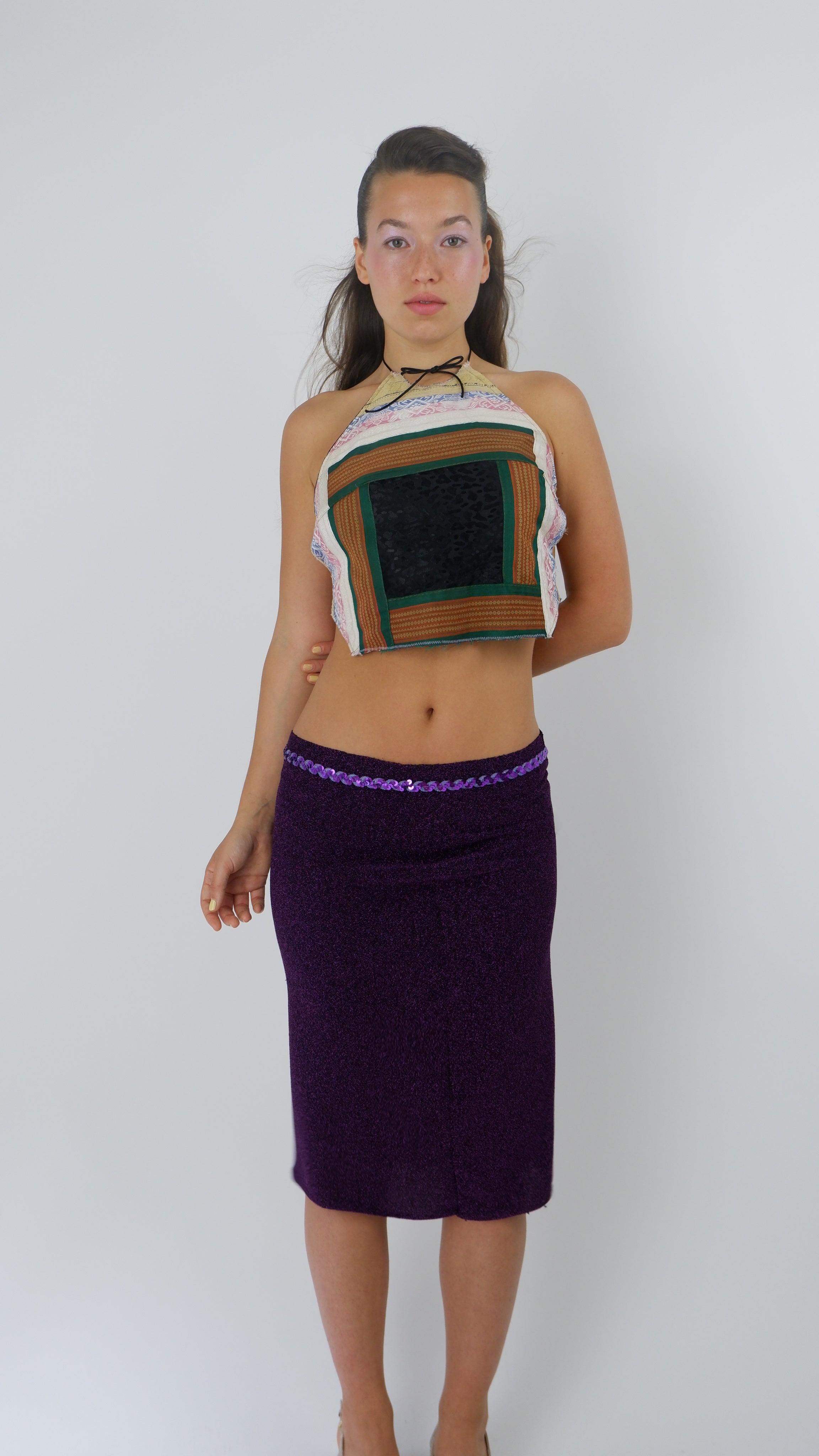 Violet Sequin Midi Skirt