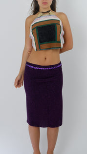 Violet Sequin Midi Skirt