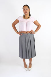 Baby Pink Lace Cropped Tee